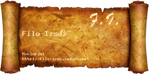 Filo Izsó névjegykártya