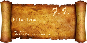 Filo Izsó névjegykártya